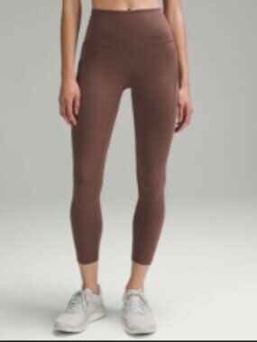 Lululemon Wunder Train High-Rise 25” Dark Oxide Leggings w/ Pockets Size 2